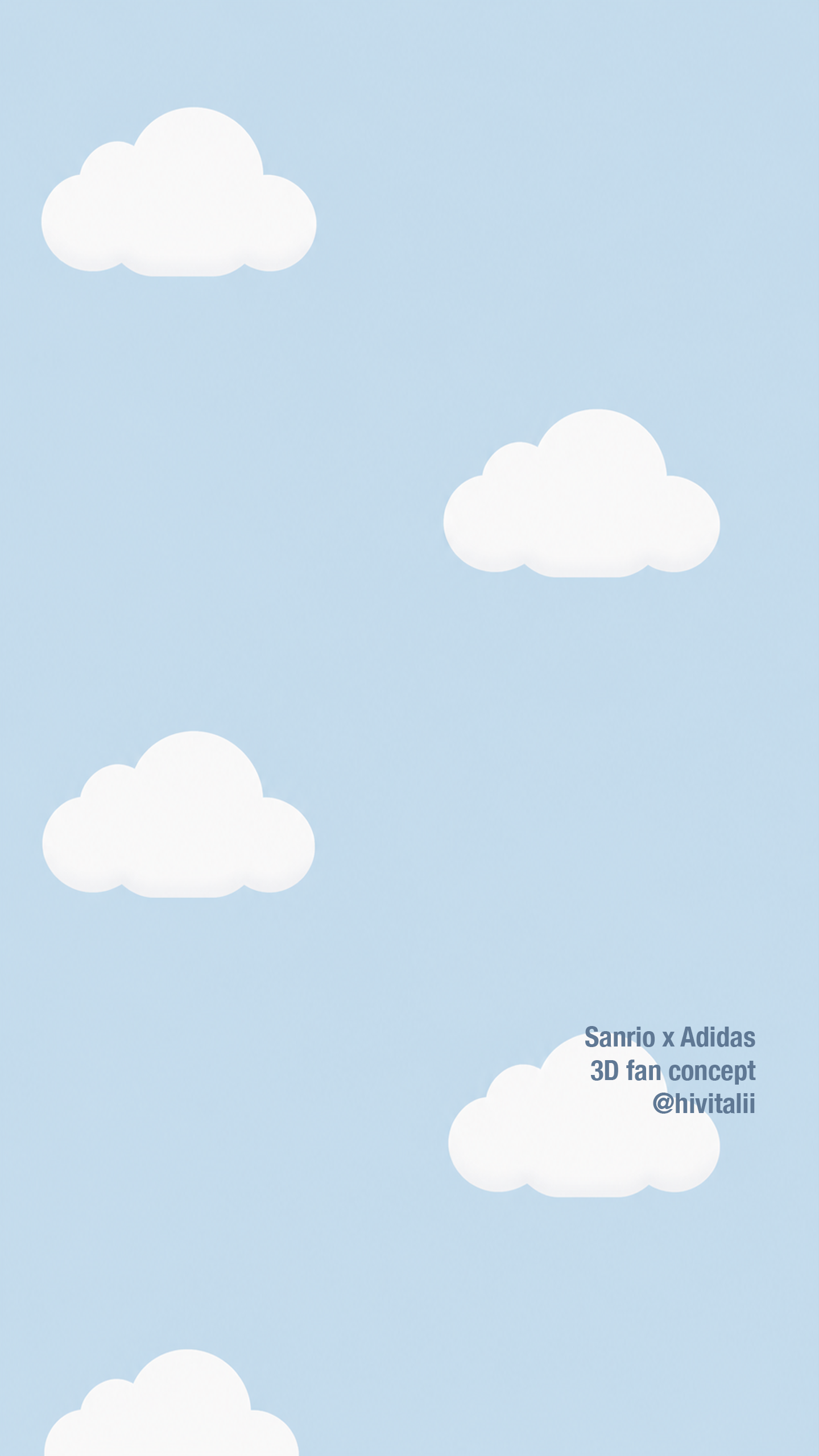Soft blue cloud background used for the Cinnamoroll concept presentation