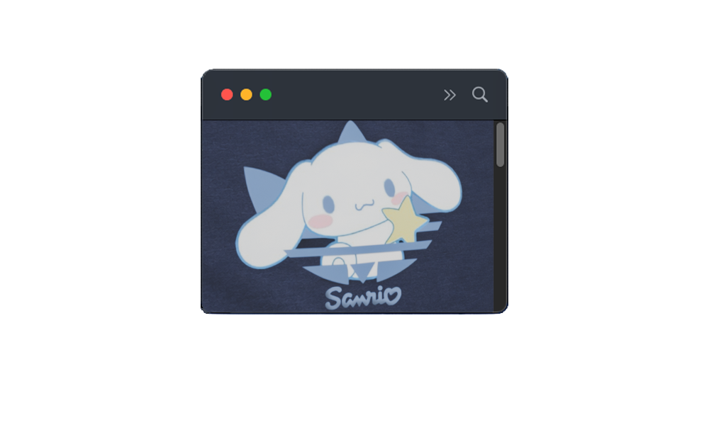 Close-up of the custom Cinnamoroll shirt texture